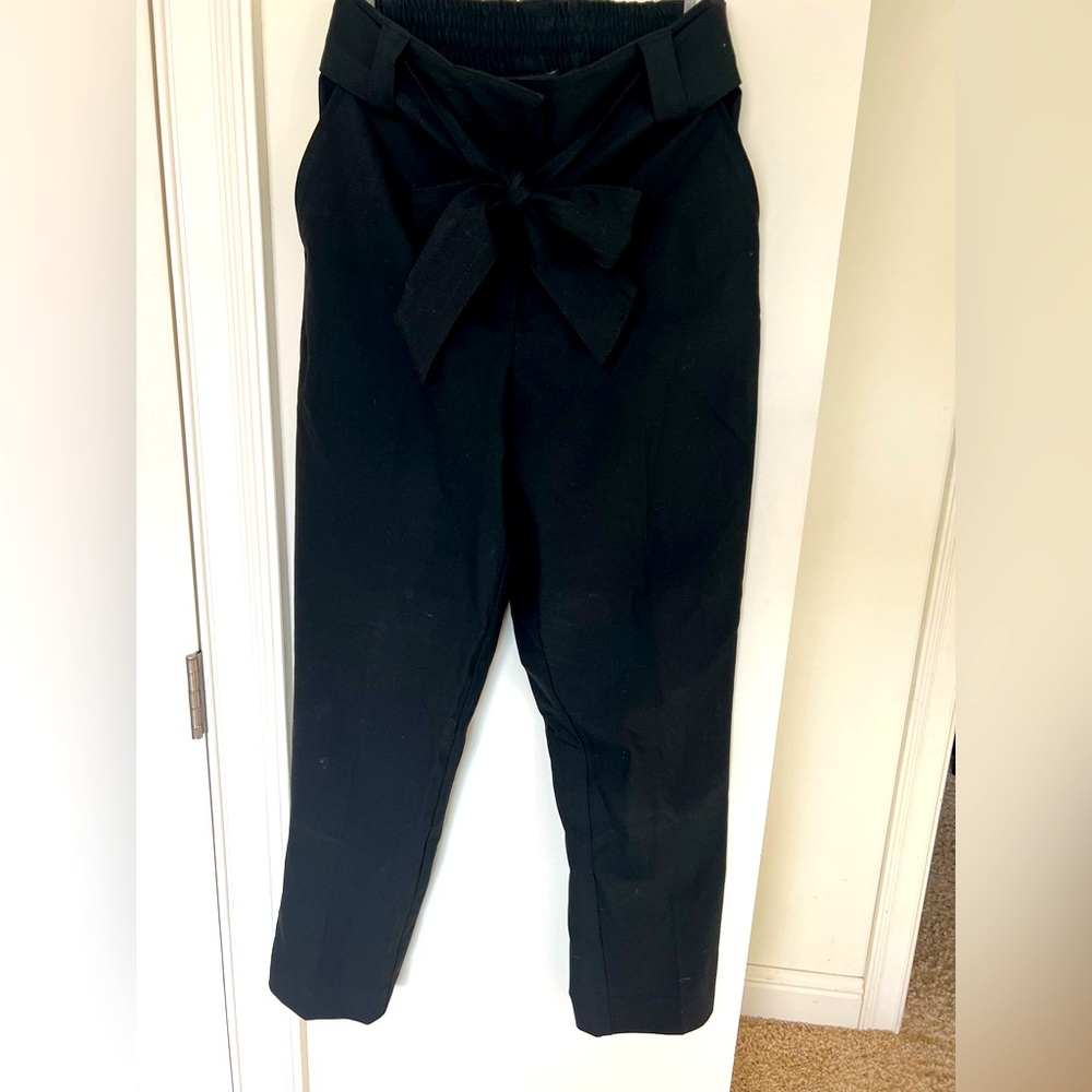 Rachel Zoe black paper bag waist pants